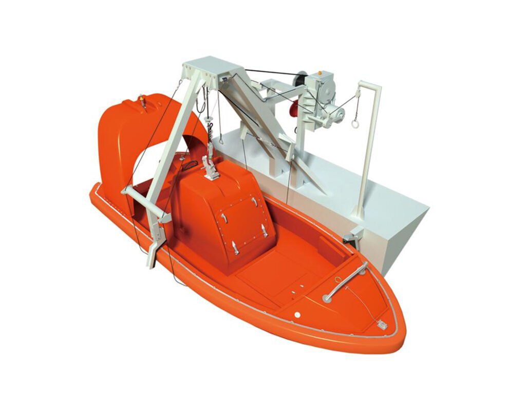 a frame Rescue boat davit