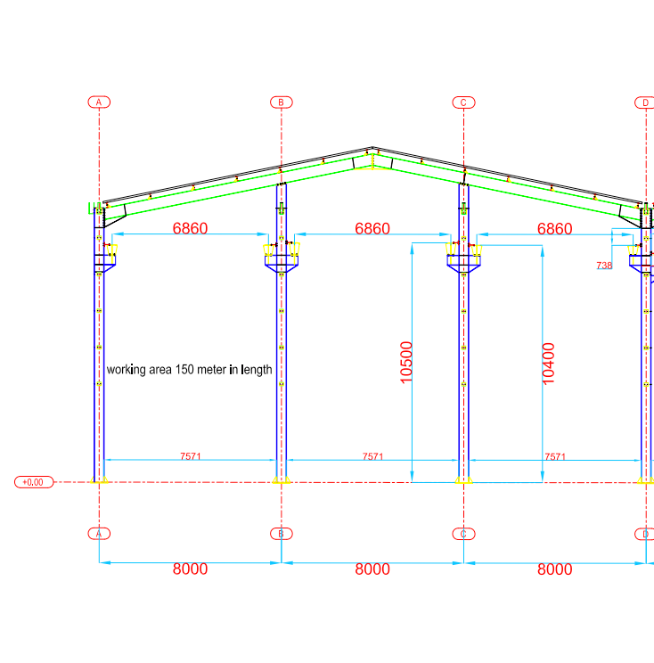 Crane layout drawing of motcrane