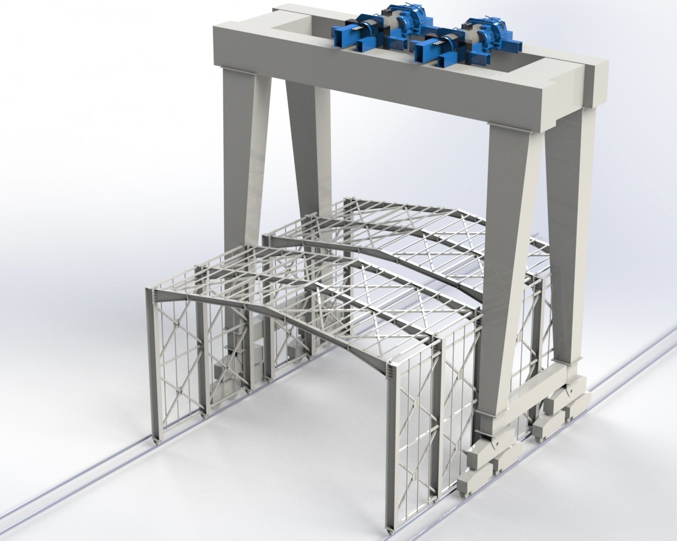 80ton Gantry Crane and Steel Structure Workshop Exported to Chile