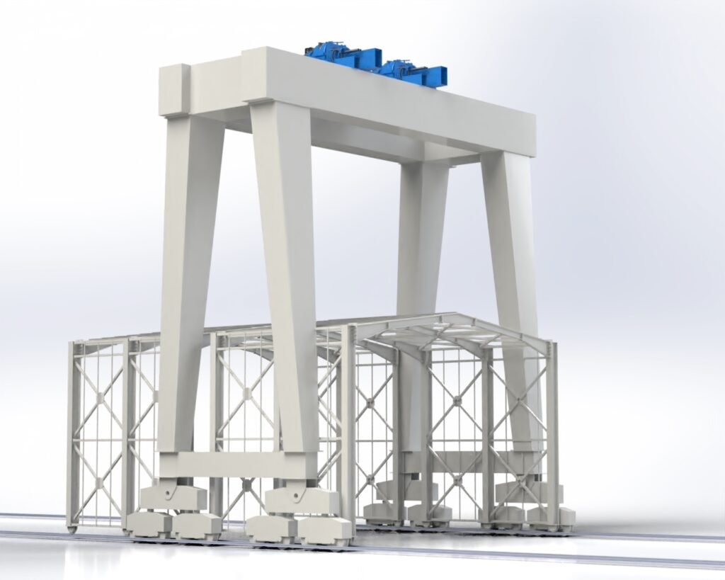 80ton Gantry Crane and Steel Structure Workshop Exported to Chile