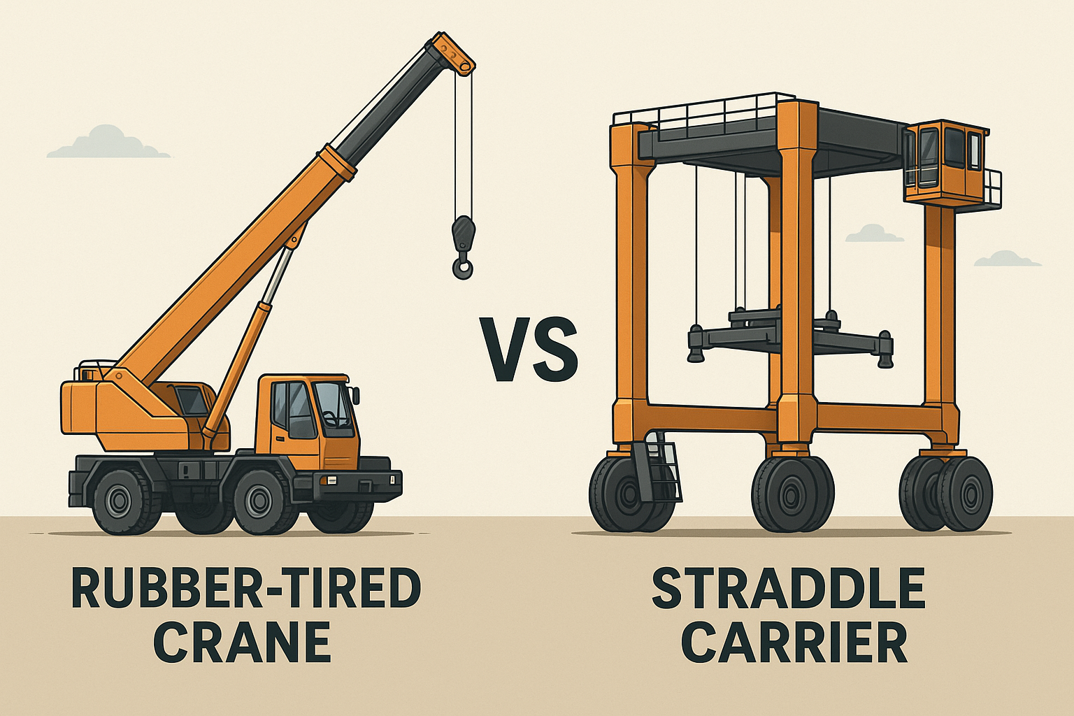 Rubber-Tired Crane vs Straddle Carrier: Which is the Right Choice for Your Lifting Needs?