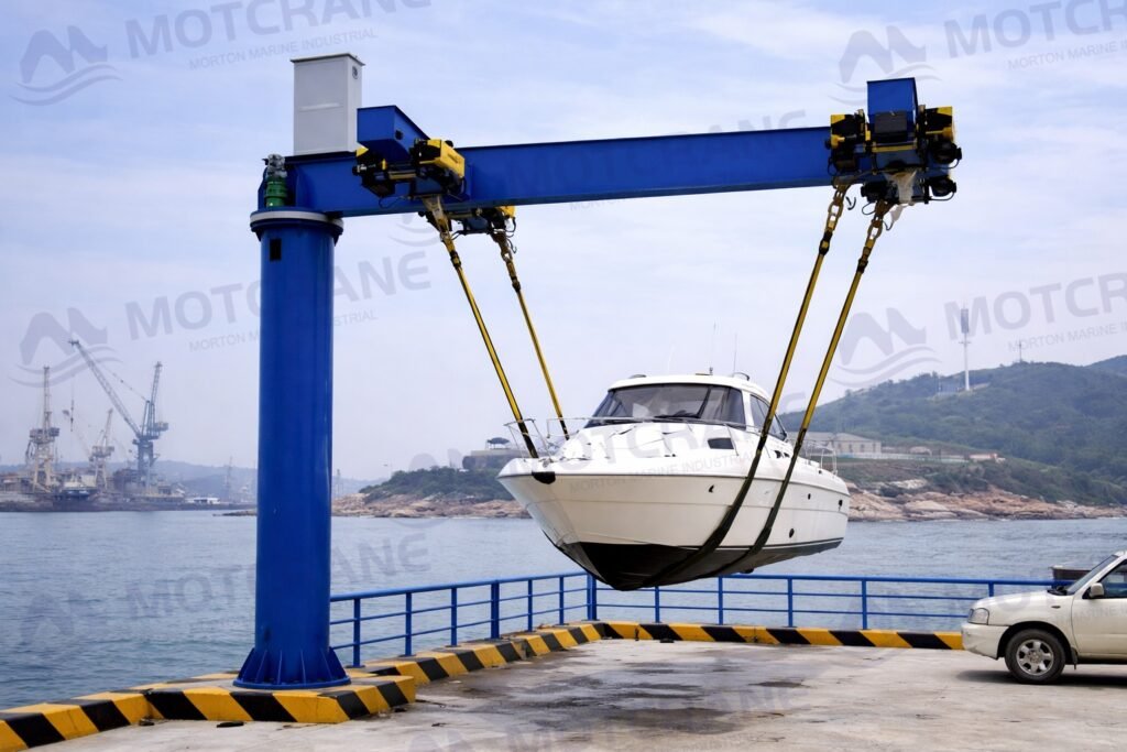 outdoor jib crane used at dockside service point