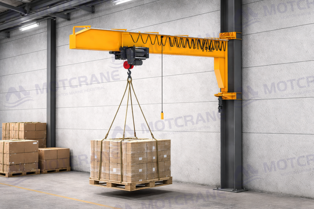 wall mounted jib crane used in maintenance area