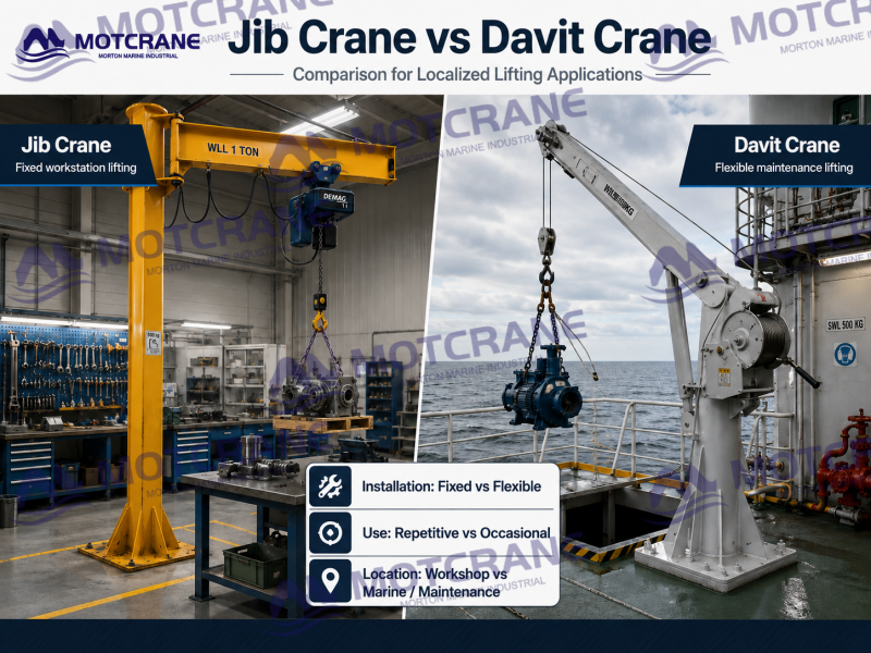 Jib Crane vs Davit Crane: Which Lifting Solution Should You Choose?