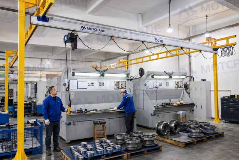 Aluminum workstation crane for factory material handling