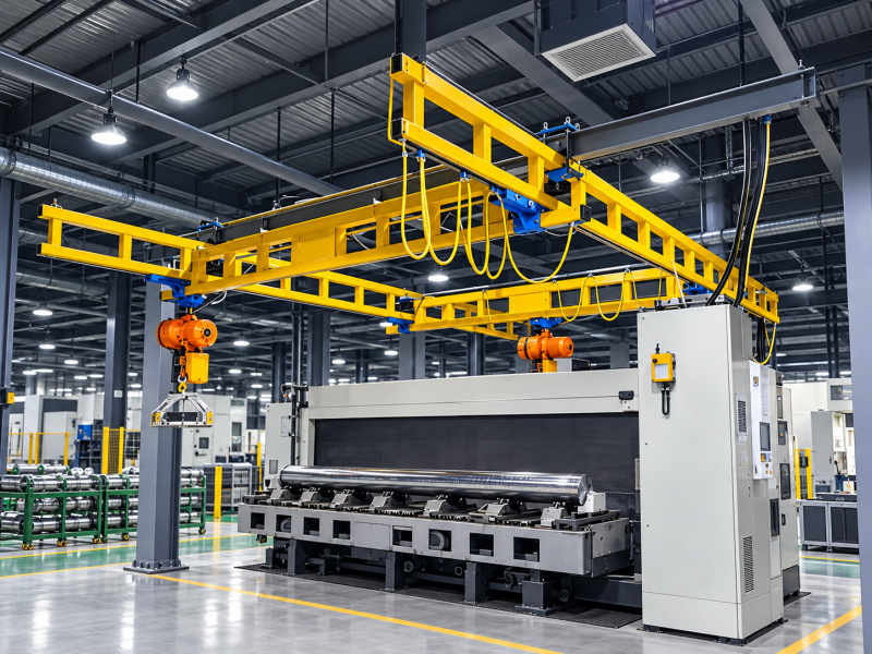Workstation bridge crane installation requirements – free-standing columns, rigid-rail runways and hoist